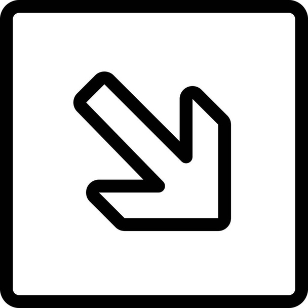 Pfeil untere Ecke Symbol im Umrissstil - Vektor, Bild