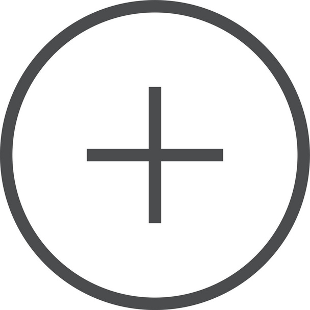 círculo más añadir icono en el estilo de contorno - Vector, Imagen