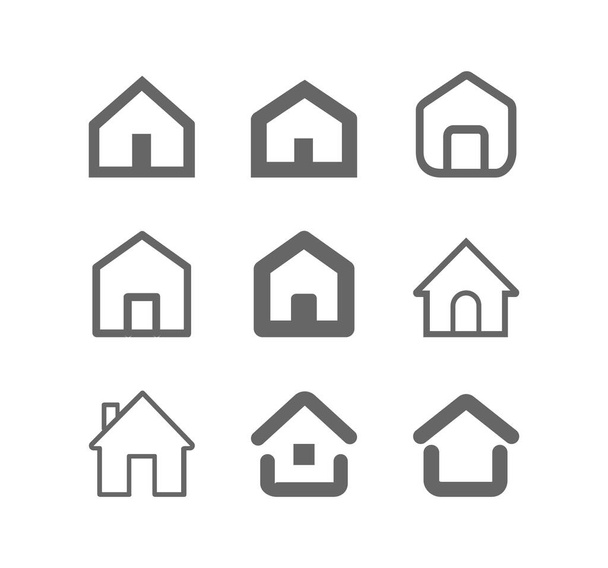 Início conjunto de ícone web. Logotipo casa - Vetor, Imagem