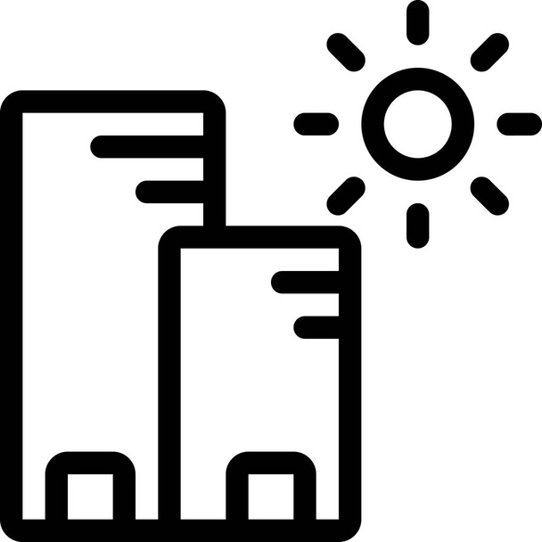 Tageslicht-Ikone für den Bau in Umrissen - Vektor, Bild