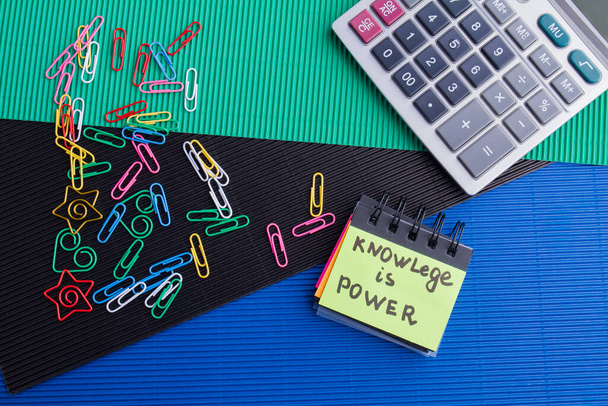 Knowledge is power concept top view flat lay. - Foto, Bild