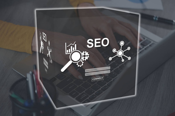 Seo concept illustrated by a picture on background - Photo, Image