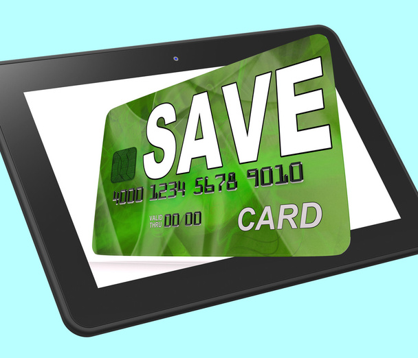 ušetříte bankovní kartou vypočtené znamená nastavení stranou úspory - Fotografie, Obrázek