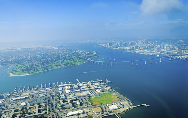 Vista aérea da Ilha do Coronado, San Diego
 - Foto, Imagem