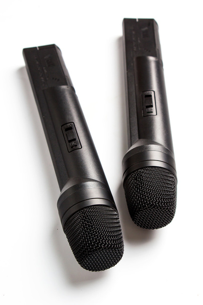 Two black Microphones - Photo, Image