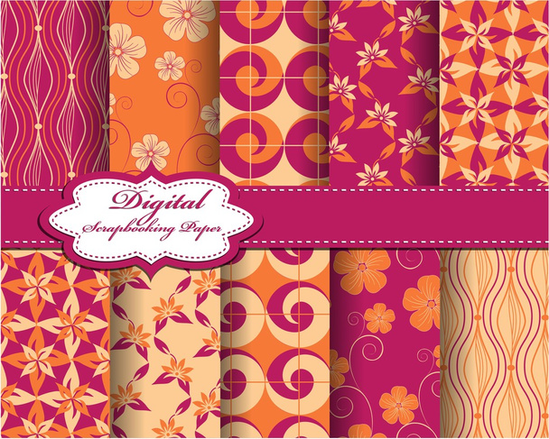 Set of vector flower abstract pattern - Vector, Image