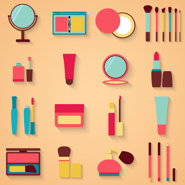 Set von Schönheits- und Kosmetiksymbolen. Makeup-Vektor-Illustration - Vektor, Bild