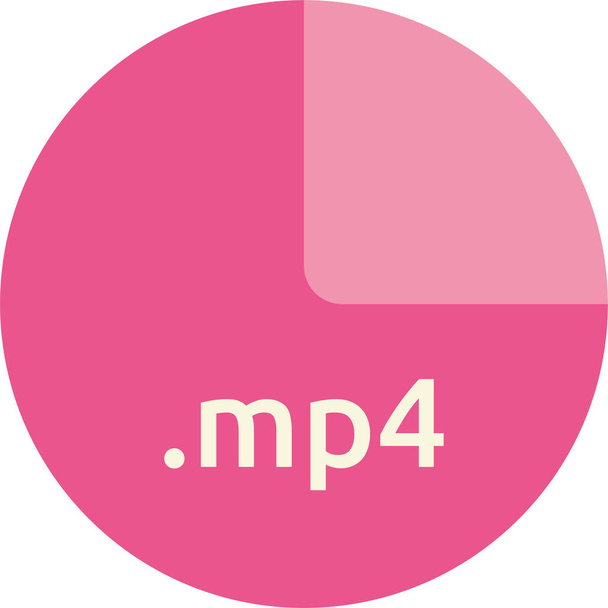 Dateiformat mp4-Symbol im flachen Stil - Vektor, Bild
