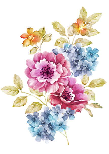 Akvarelové květiny - Fotografie, Obrázek