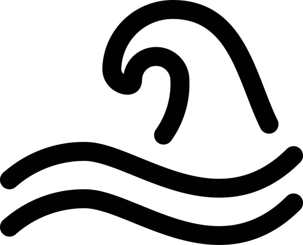 natuurramp vloed pictogram in grote lijnen stijl - Vector, afbeelding