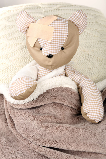 Sick bear in bed close-up - Photo, image