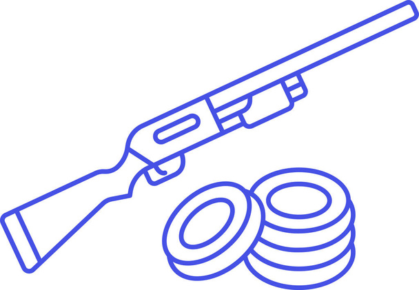 εικονίδιο πυροβόλου όπλου εξοπλισμού δίσκου σε στυλ περίγραμμα - Διάνυσμα, εικόνα