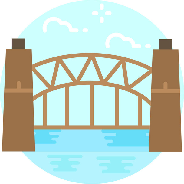 sydney Harbour Bridge ícone de marco australiano - Vetor, Imagem
