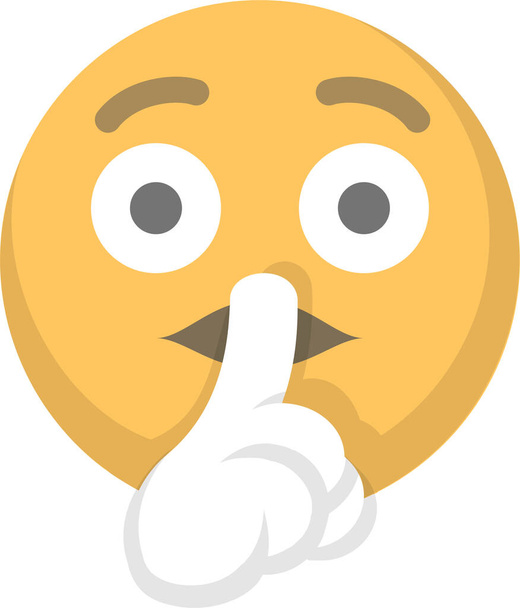 emoji gezicht hush icoon in platte stijl - Vector, afbeelding