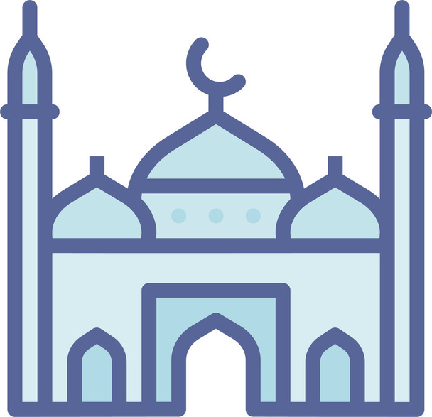 イスラム・モスク礼拝のアイコンをファイルアウトライン形式で表示 - ベクター画像
