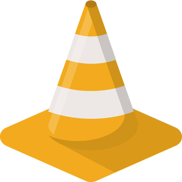ícone de construção cone alerta em estilo plano - Vetor, Imagem