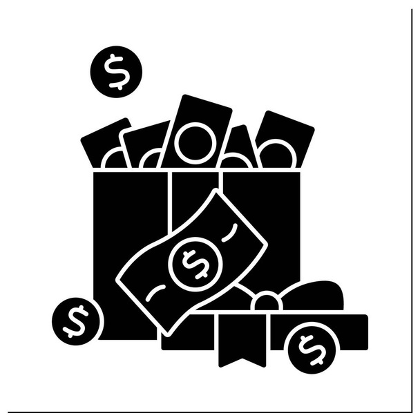 Ícone de glifo de dinheiro - Vetor, Imagem