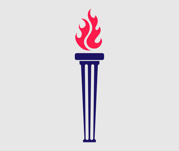Иллюстрация логотипа синего фонаря на сером фоне - Вектор,изображение