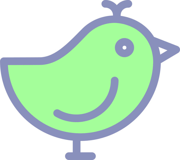vogel Pasen mus icoon in filedoutline stijl - Vector, afbeelding