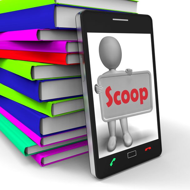 Scoop telefoon betekent exclusieve informatie of binnen verhaal - Foto, afbeelding