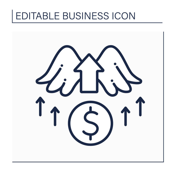 Angel ícone de linha investidor - Vetor, Imagem