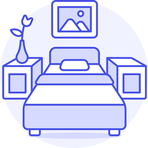 bed bedroom holiday icon in filledoutline style - Vector, Image