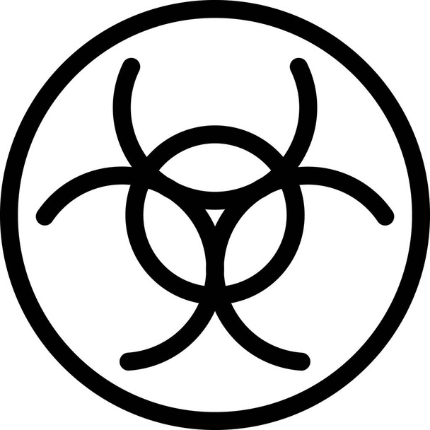 peligro icono de radiación de emergencia en el estilo de esquema - Vector, Imagen