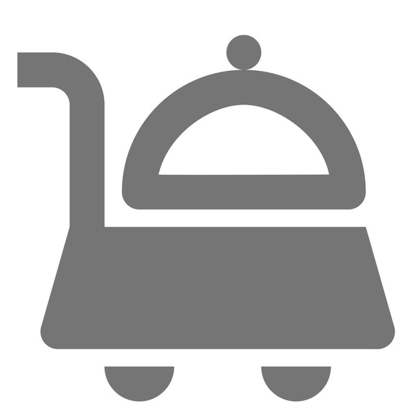 servicio de habitaciones de comida icono sólido en estilo sólido - Vector, Imagen
