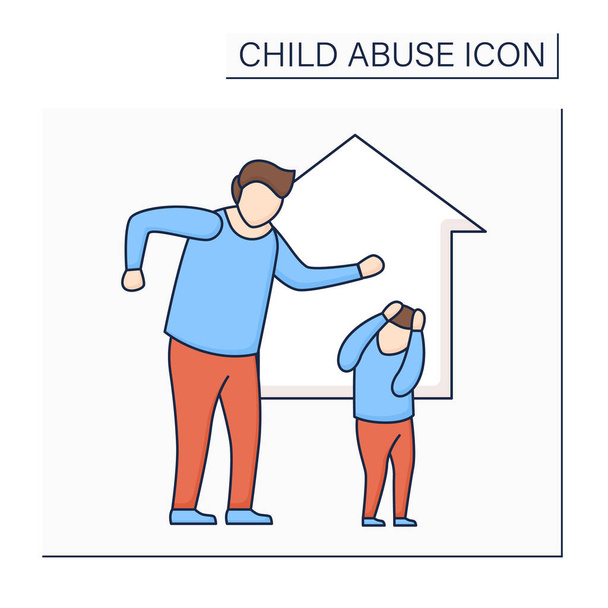  Domestic violence color icon - Vector, Image