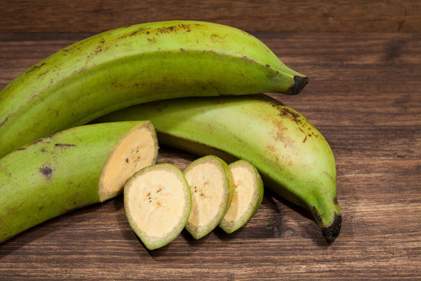 Musa Paradisiaca- Vihreä banaani Luonnollinen superruoka - Valokuva, kuva