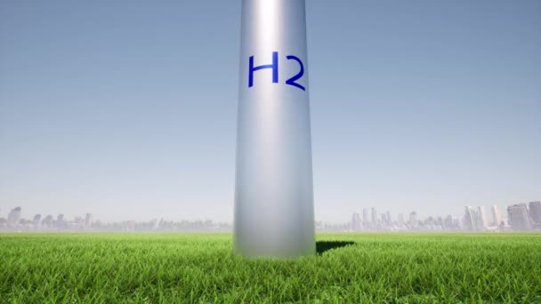 H2 Ecology concept Ecological future hydrogen refueling alternative renewable energy - Footage, Video