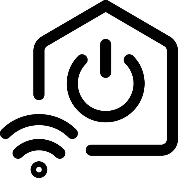 smart house power ikon körvonalazott stílusban - Vektor, kép