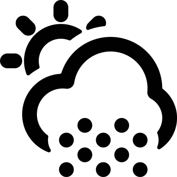 weather snow cloudy icon in solid style - Vector, Image
