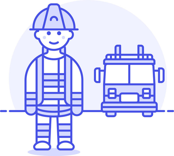 mentő tűzoltó ikon a bűnüldözési kategóriában - Vektor, kép