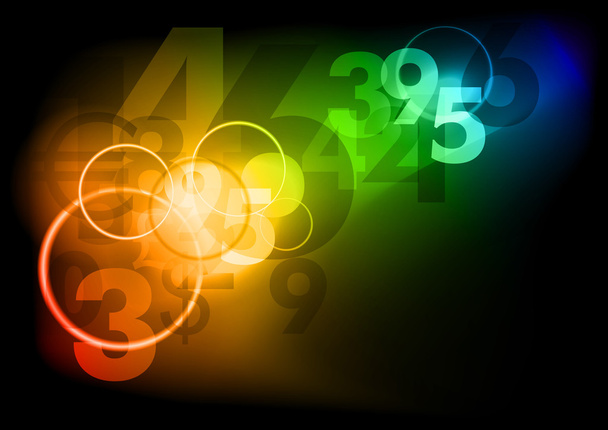 Dark background with color numbers - Διάνυσμα, εικόνα