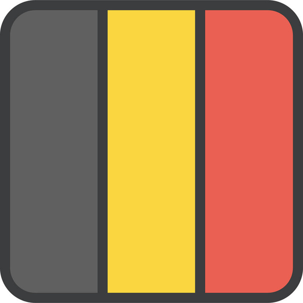 Belgische Country-Ikone im Stile einer filledoutline - Vektor, Bild