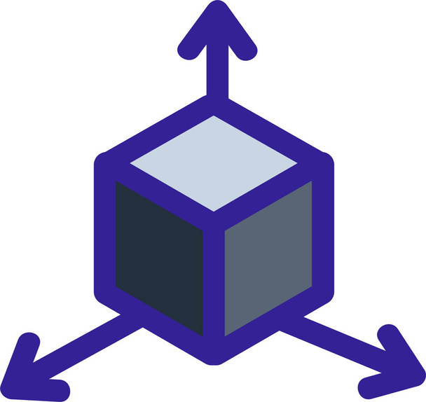 Box-Koordinaten-Würfel-Symbol in der Spielkategorie - Vektor, Bild