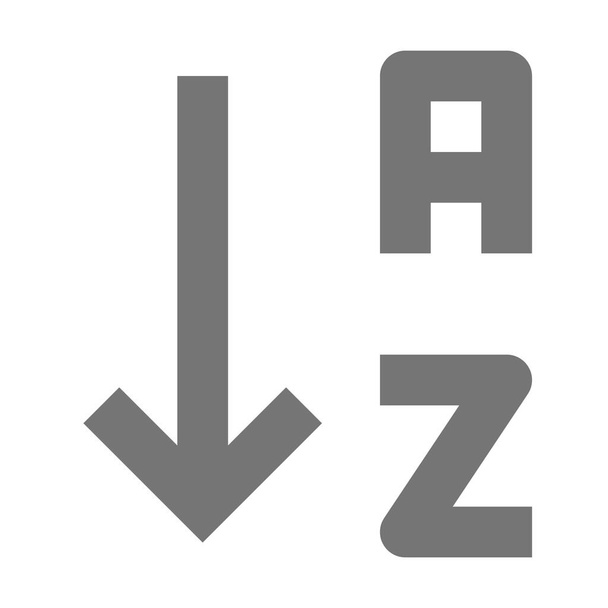 ábécé sorrendben nyíl emelkedő ikon körvonalazott stílusban - Vektor, kép