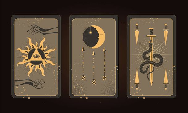 Mystische Tarotkarten - Vektor, Bild