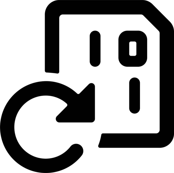 иконка обновления кода файла в твердом стиле - Вектор,изображение