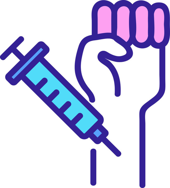 kéz-egészségügyi injekció ikon kórházi ápolási kategóriában - Vektor, kép
