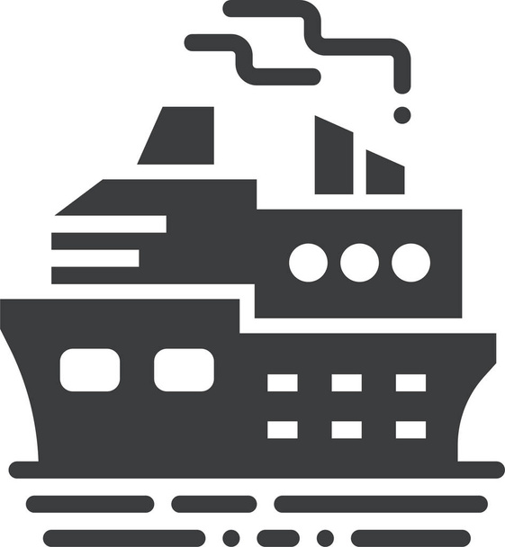 ícone do oceano de luxo de cruzeiro em estilo sólido - Vetor, Imagem