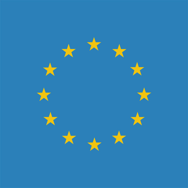 Европейская икона ЕС в плоском стиле - Вектор,изображение