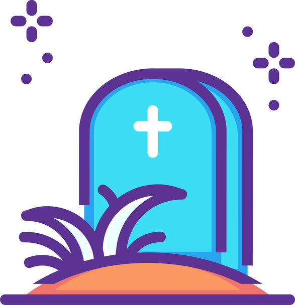 Великдень могила Хеллоуїн значок в заповненому стилі
 - Вектор, зображення