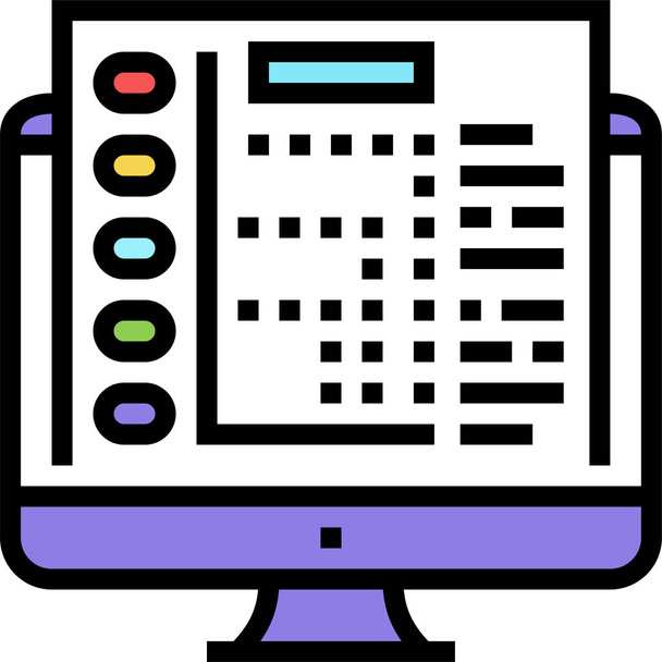 electronic report reports icon in filledoutline style - Vector, Image