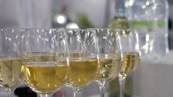 Row of wine glasses - Footage, Video