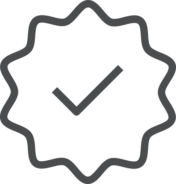 checkmark verified achievement icon in outline style - Vector, Image