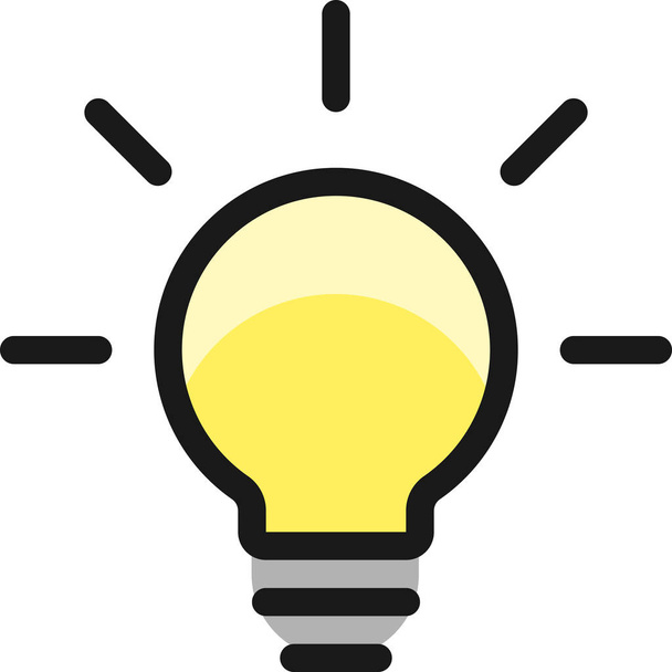 light bulb shine icon in filledoutline style - Vektör, Görsel