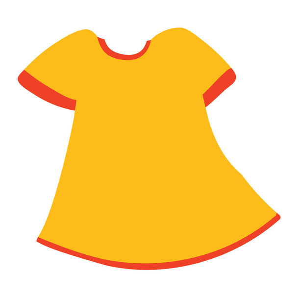 Желтое платье Симпатичный Outfit вектор Изолированный на белом фоне. Детская книжная графика. Векторная графика платья футболки. - Фото, изображение