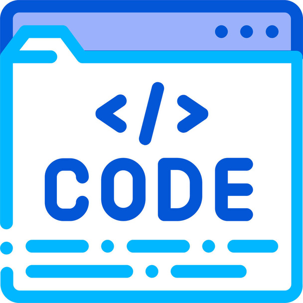 binary coding file icon in filledoutline style - Vector, Image